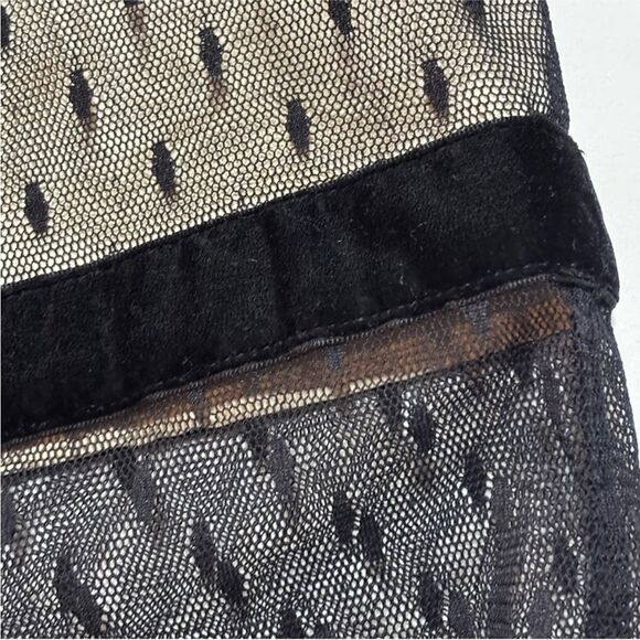 Tracy Reese | Black Taffetta Lace Mesh Skirt 8 - Picture 4 of 16